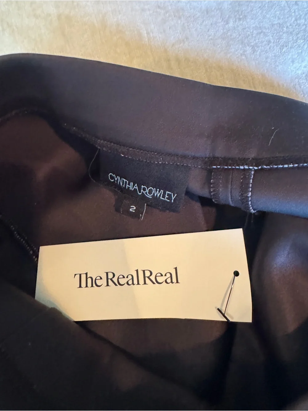 Cynthia Rowley Black Pants with Branded Waist Tag - Picture 3 of 4